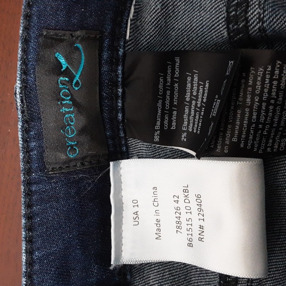 CREATION L High Stretch Waist Straight Leg Denim Jean 10 - Picture 7 of 11